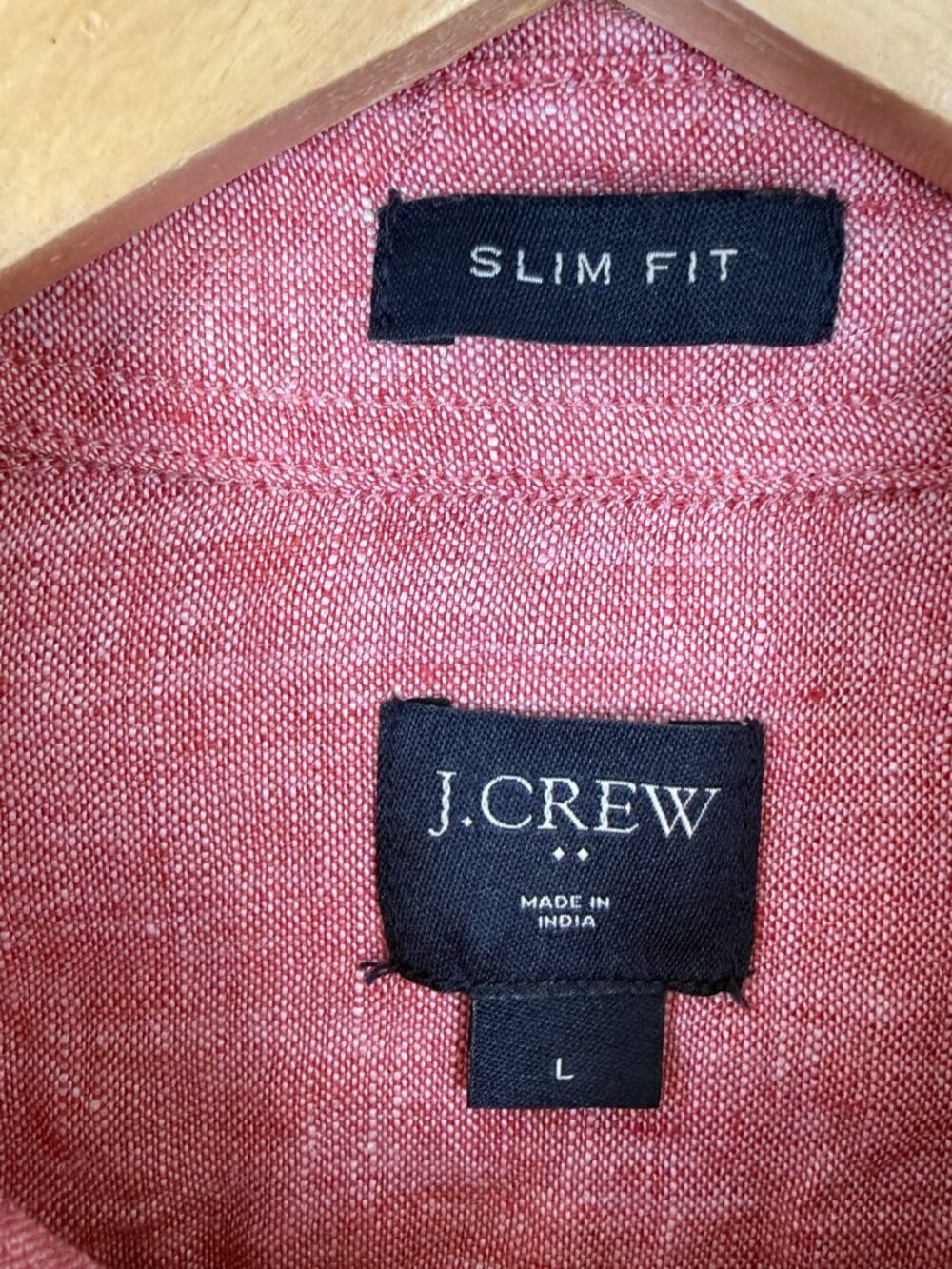 J.Crew Shirt Mens Large Red Slim Fit Baird McNutt Irish Linen Long Sleeve - Picture 3 of 13